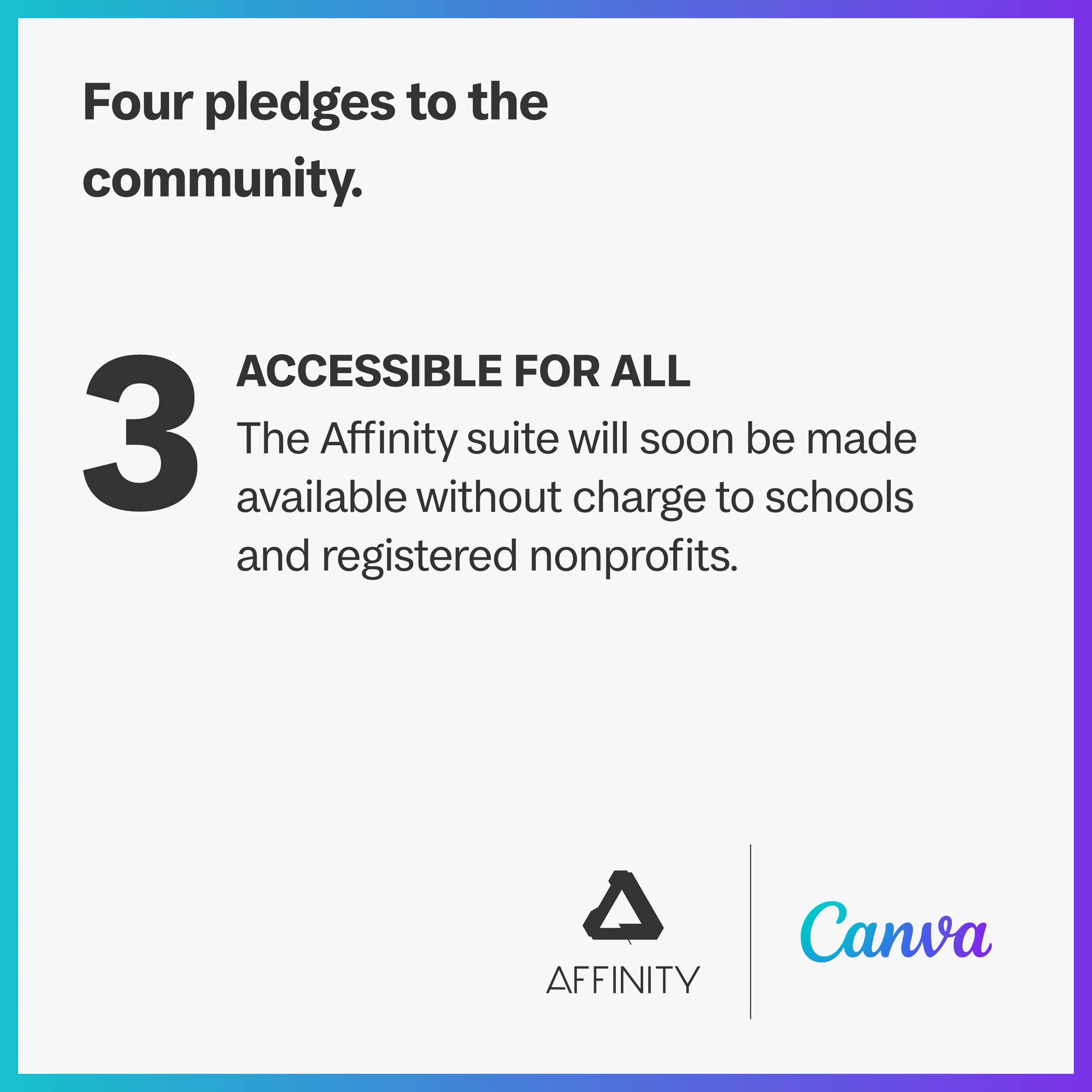 Affinity's 3rd pledge after Canva acquisition - ACCESSIBLE FOR ALL