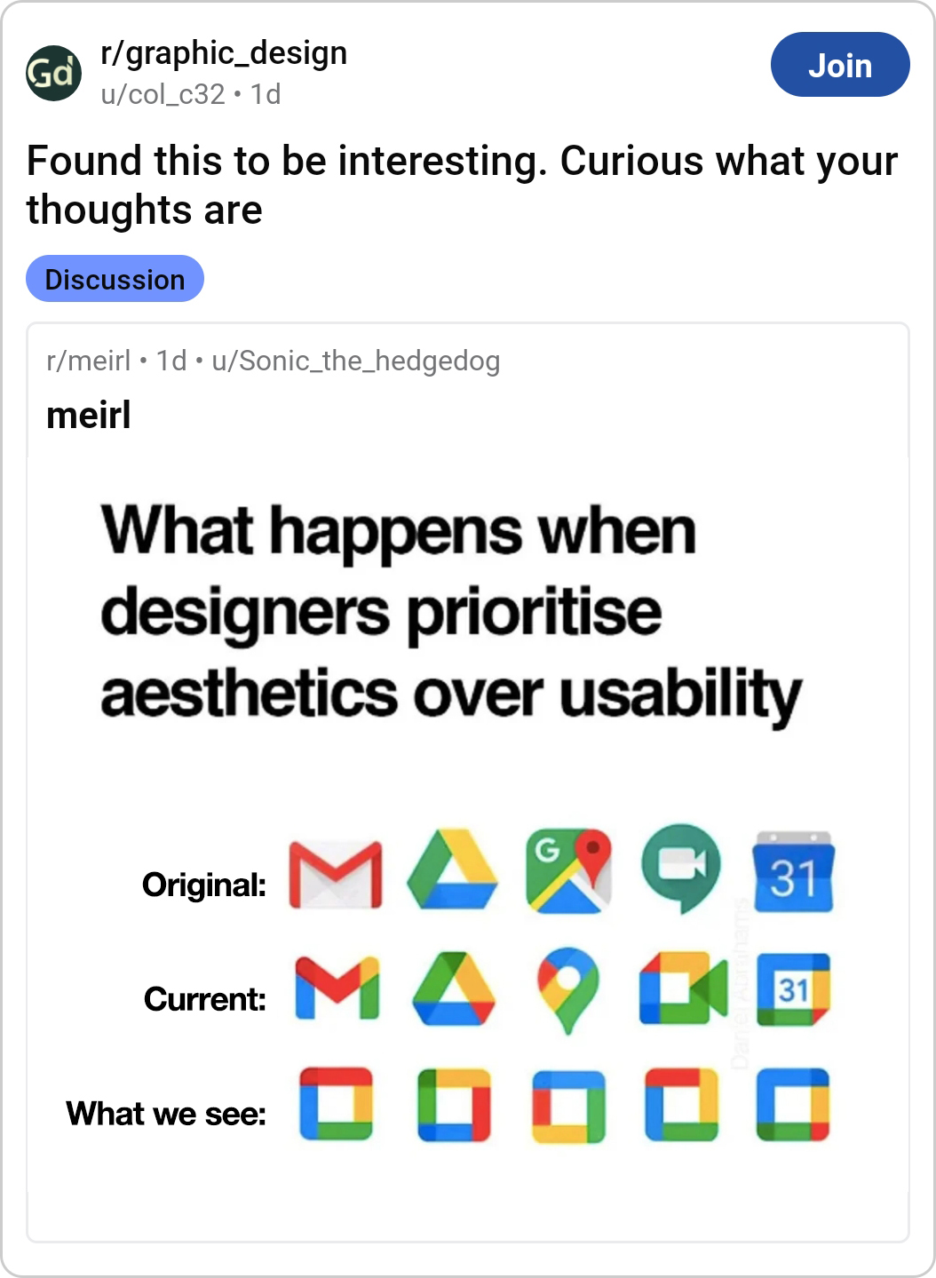 Google App Icons - What happens when designers prioritise aesthetics over usability