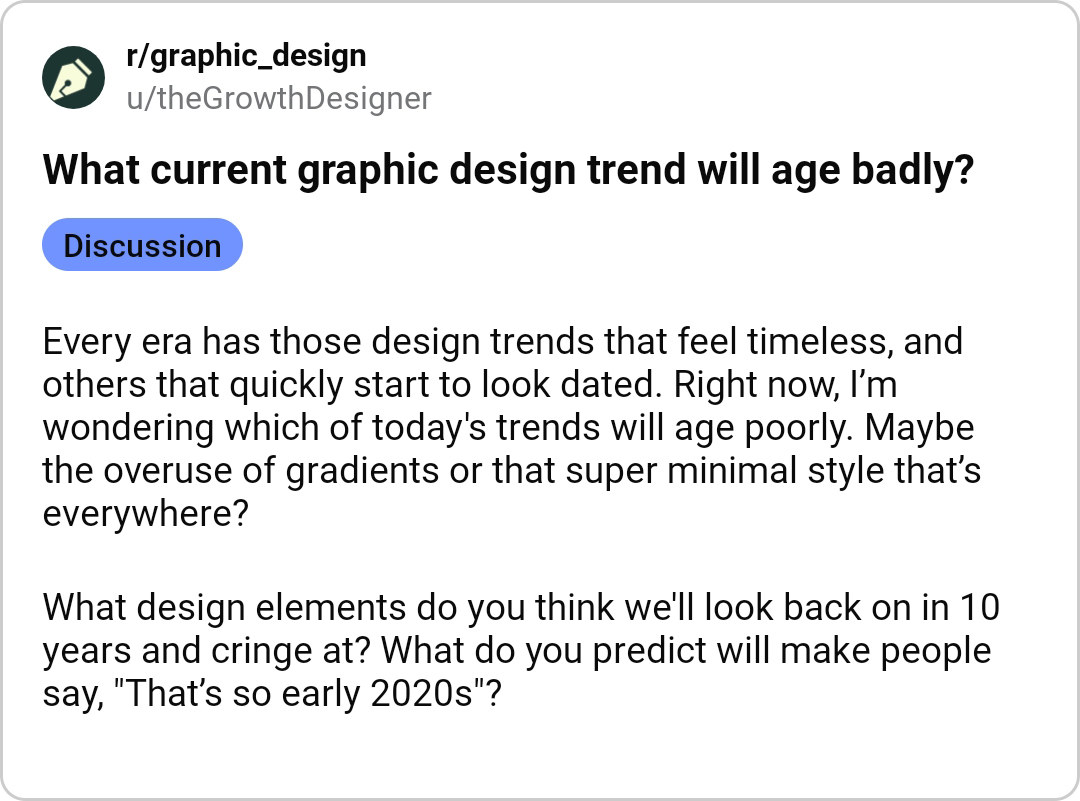What current graphic design trend will age badly?