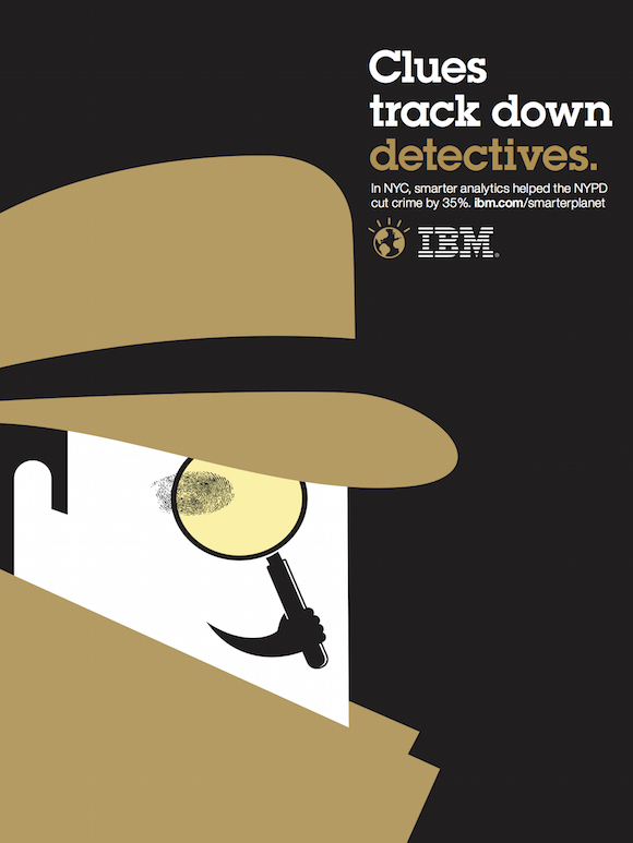 Negatives space ads and illustrations - IBM - Detectives
