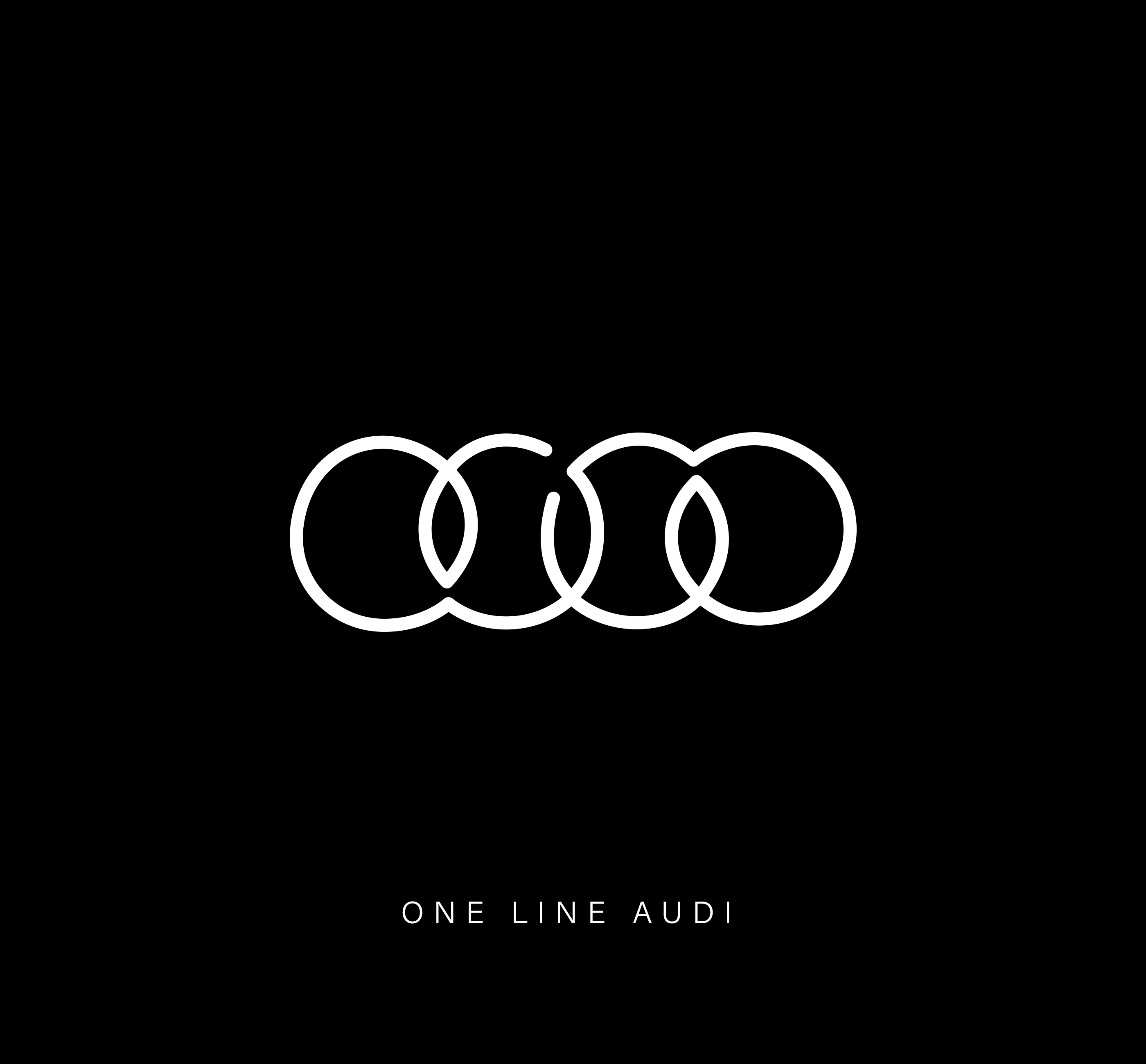 Famous logos drawn with a single line - Audi