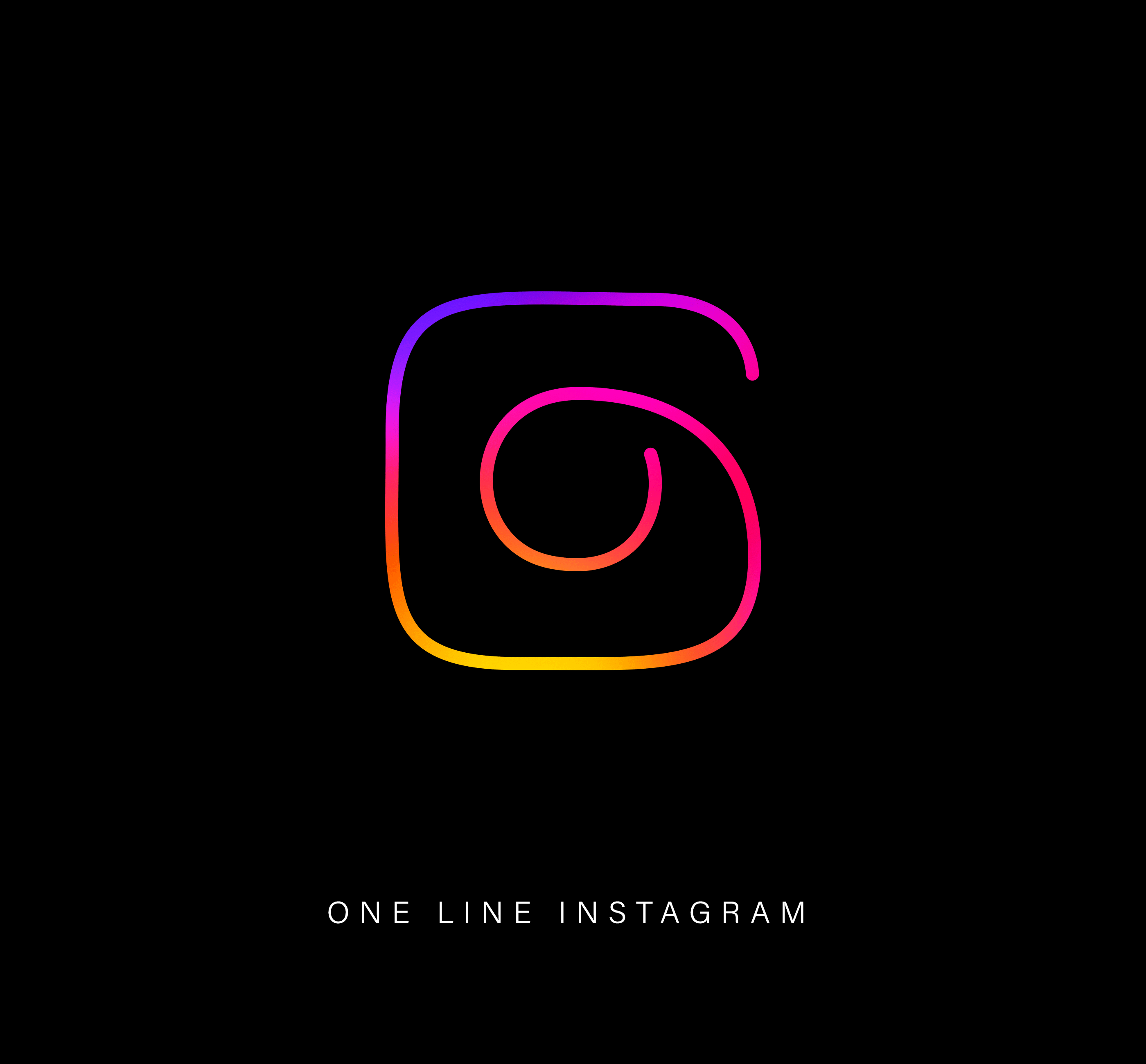 Famous logos drawn with a single line - Instagram
