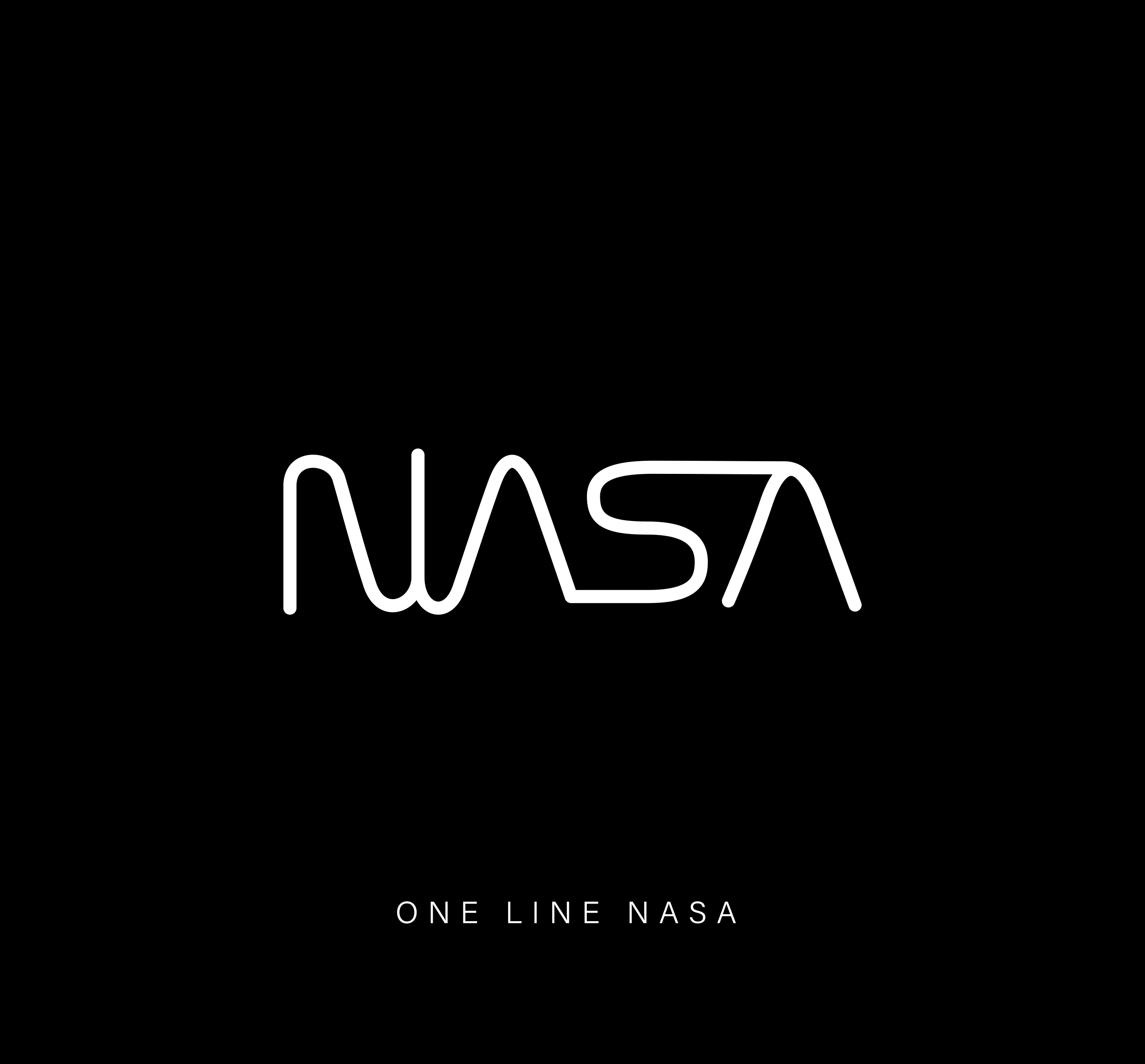 Famous logos drawn with a single line - NASA