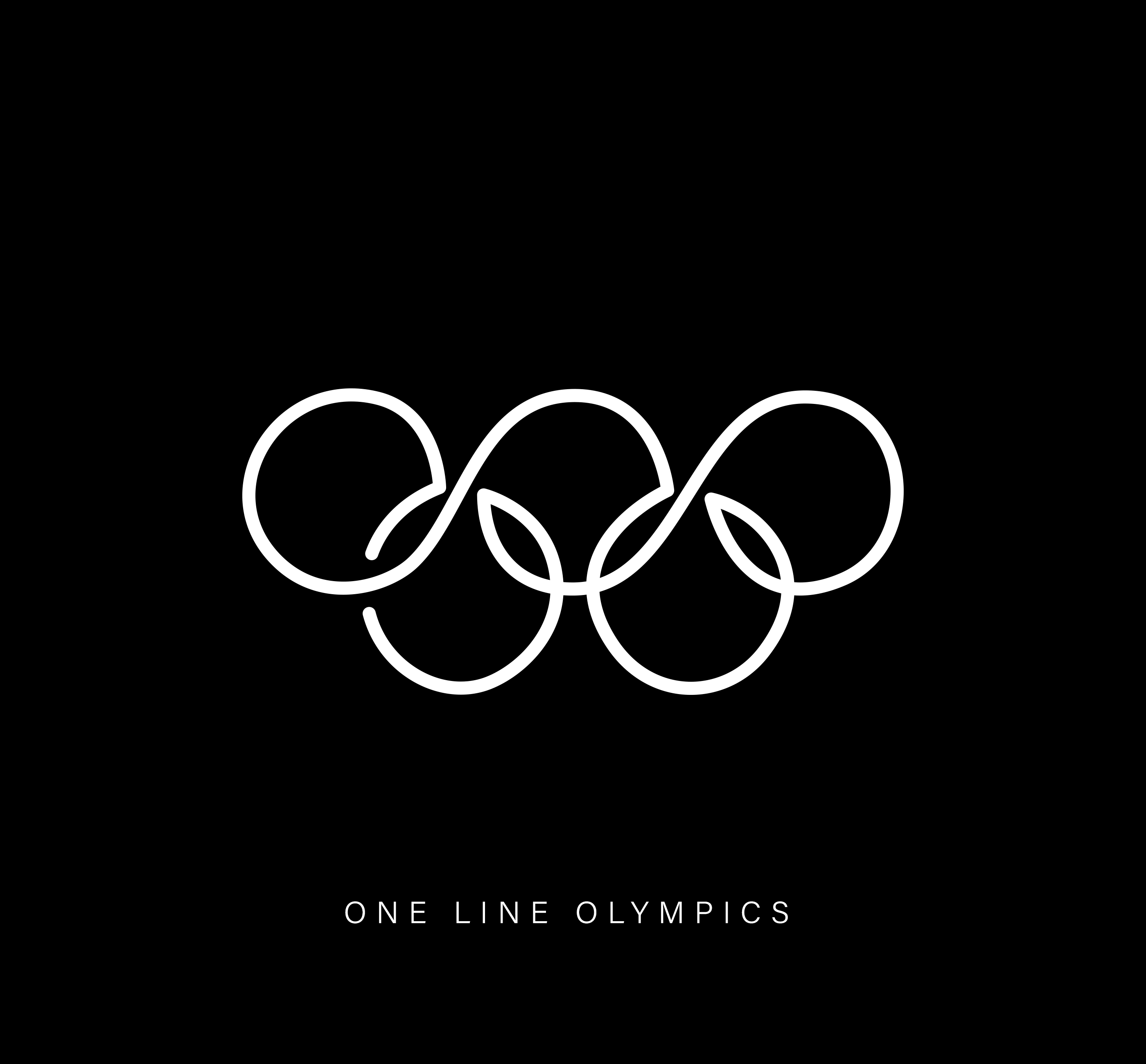 Famous logos drawn with a single line - Olympics