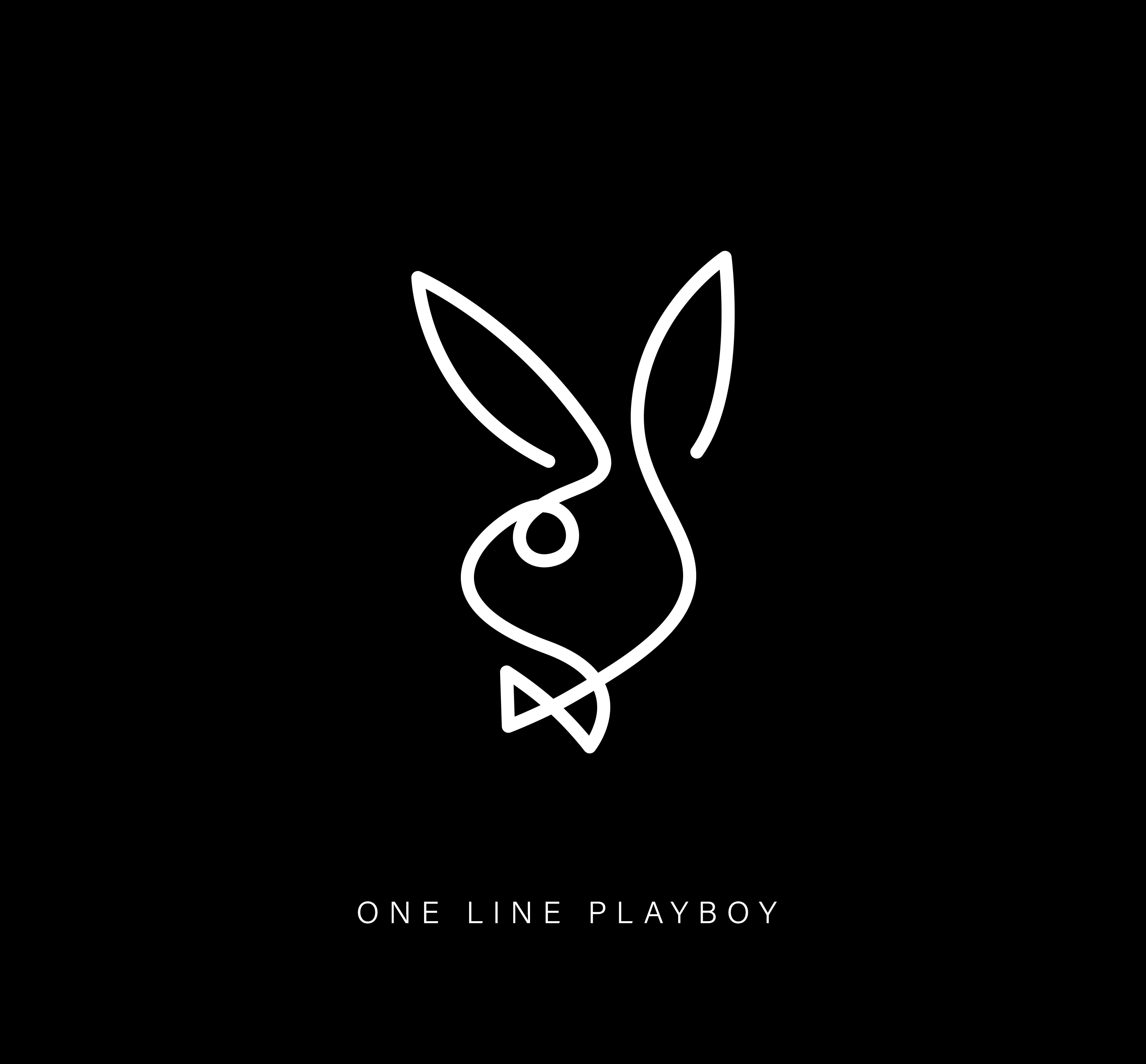 Famous logos drawn with a single line - Playboy