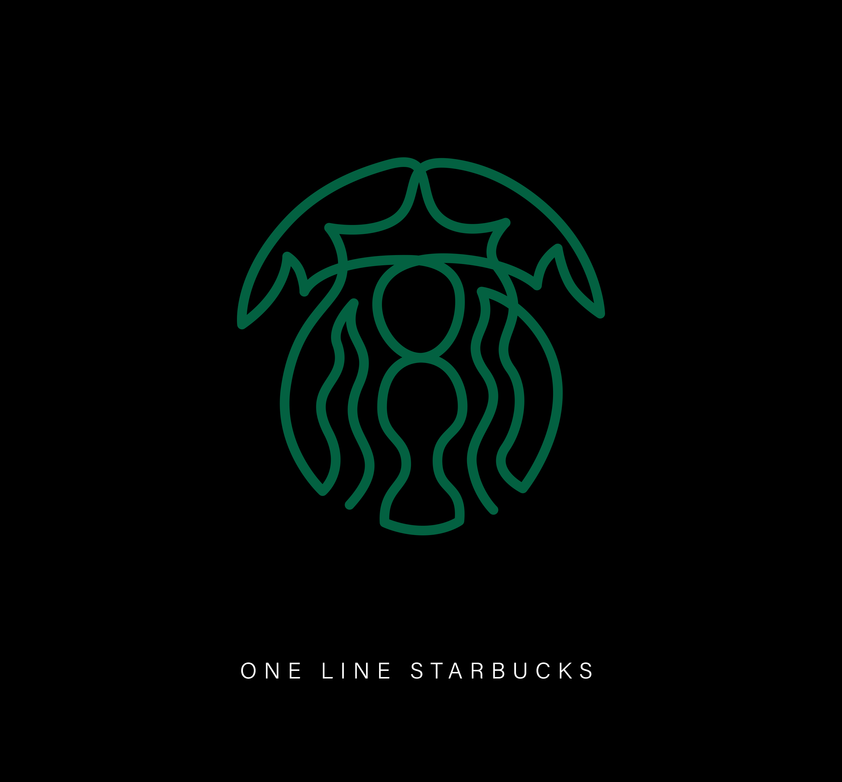 Famous logos drawn with a single line - Starbucks