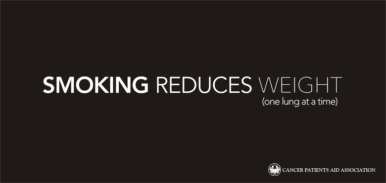 Smoking reduces weight (one lung at a time) - Cancer Patients Aid Association Smoking reduces weight (one lung at a time) - Cancer Patients Aid Association