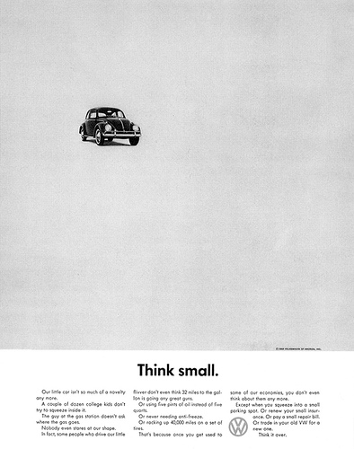 Think small. - Volkswagen Beetle Think small. - Volkswagen Beetle