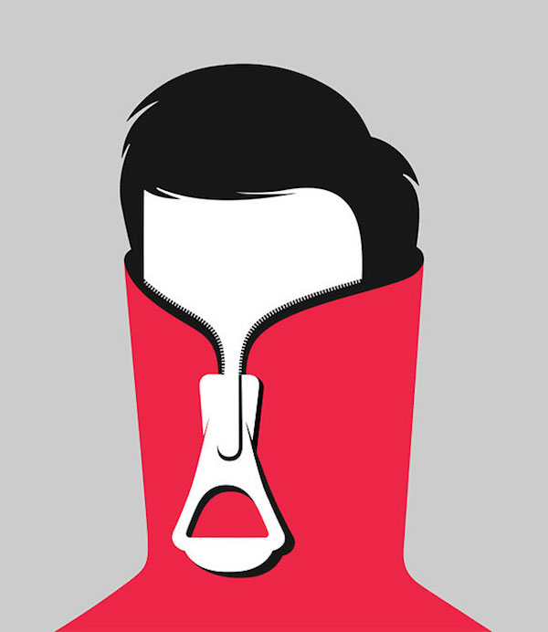 Negative Space Art - Shy Guy