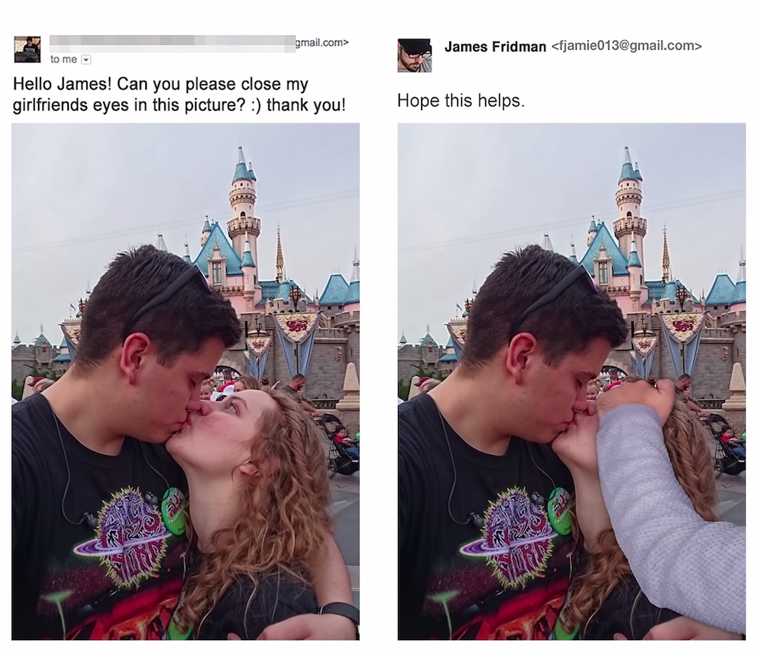 Literal Photoshop Edits by James Fridman - Close girlfriend's eyes