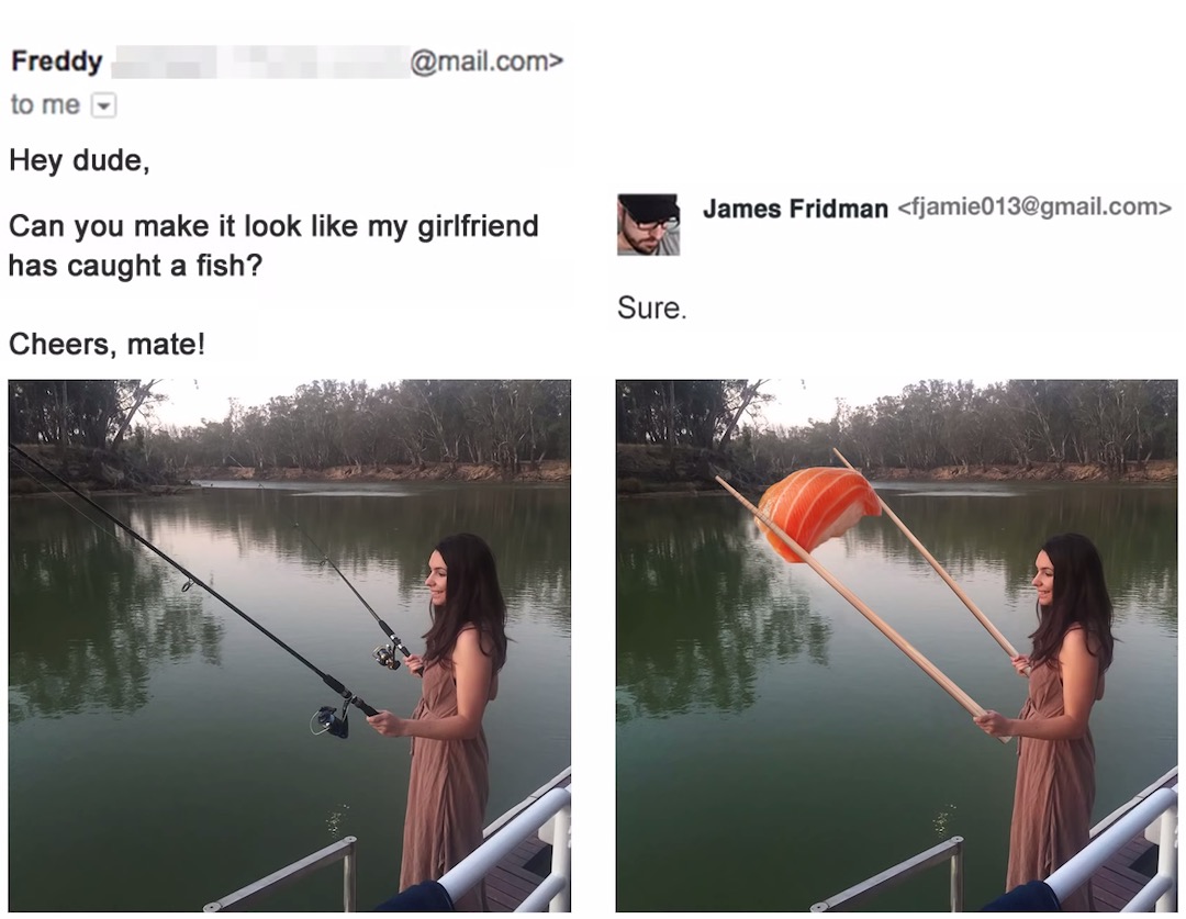 Literal Photoshop Edits by James Fridman - Caught fish