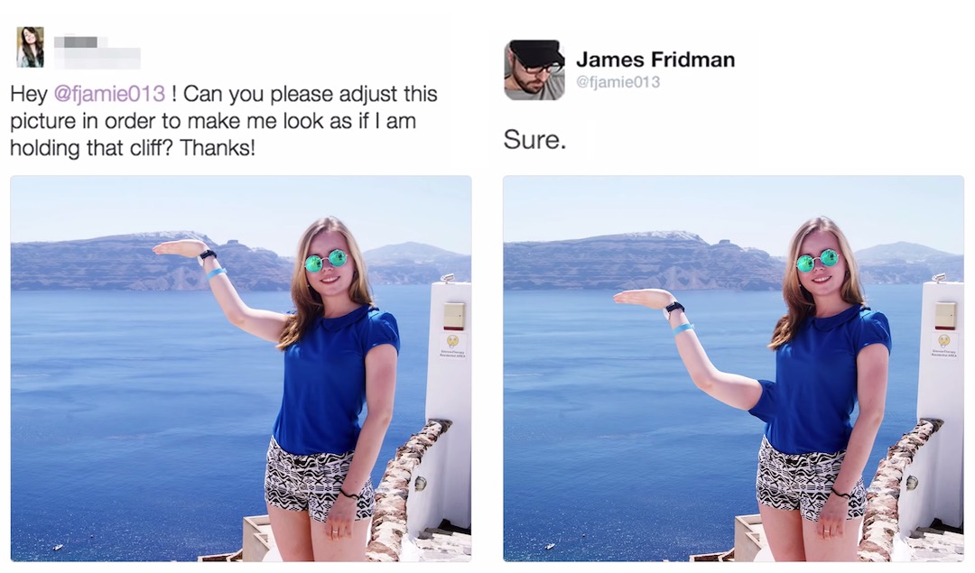 Literal Photoshop Edits by James Fridman - Holding cliff