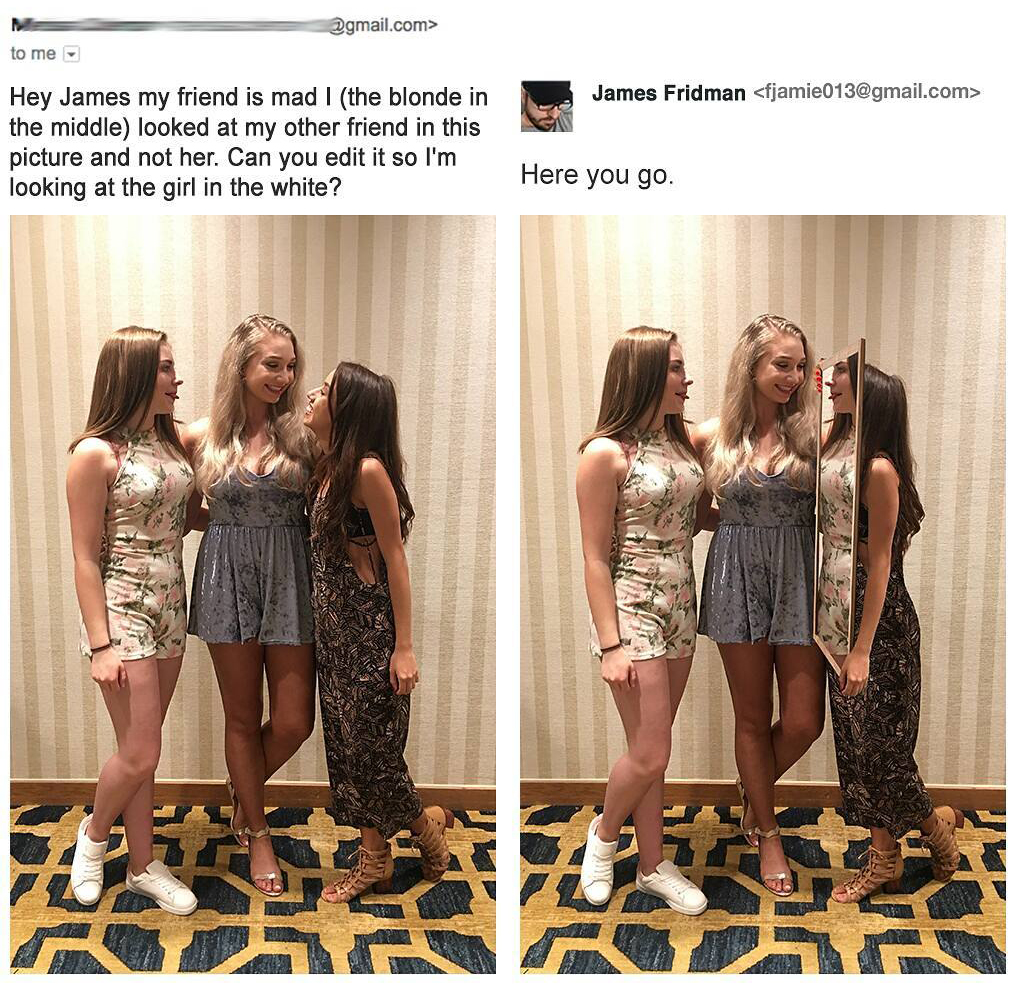 Literal Photoshop Edits by James Fridman - Look at friend