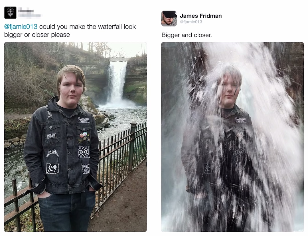 Literal Photoshop Edits by James Fridman - Make waterfall closer