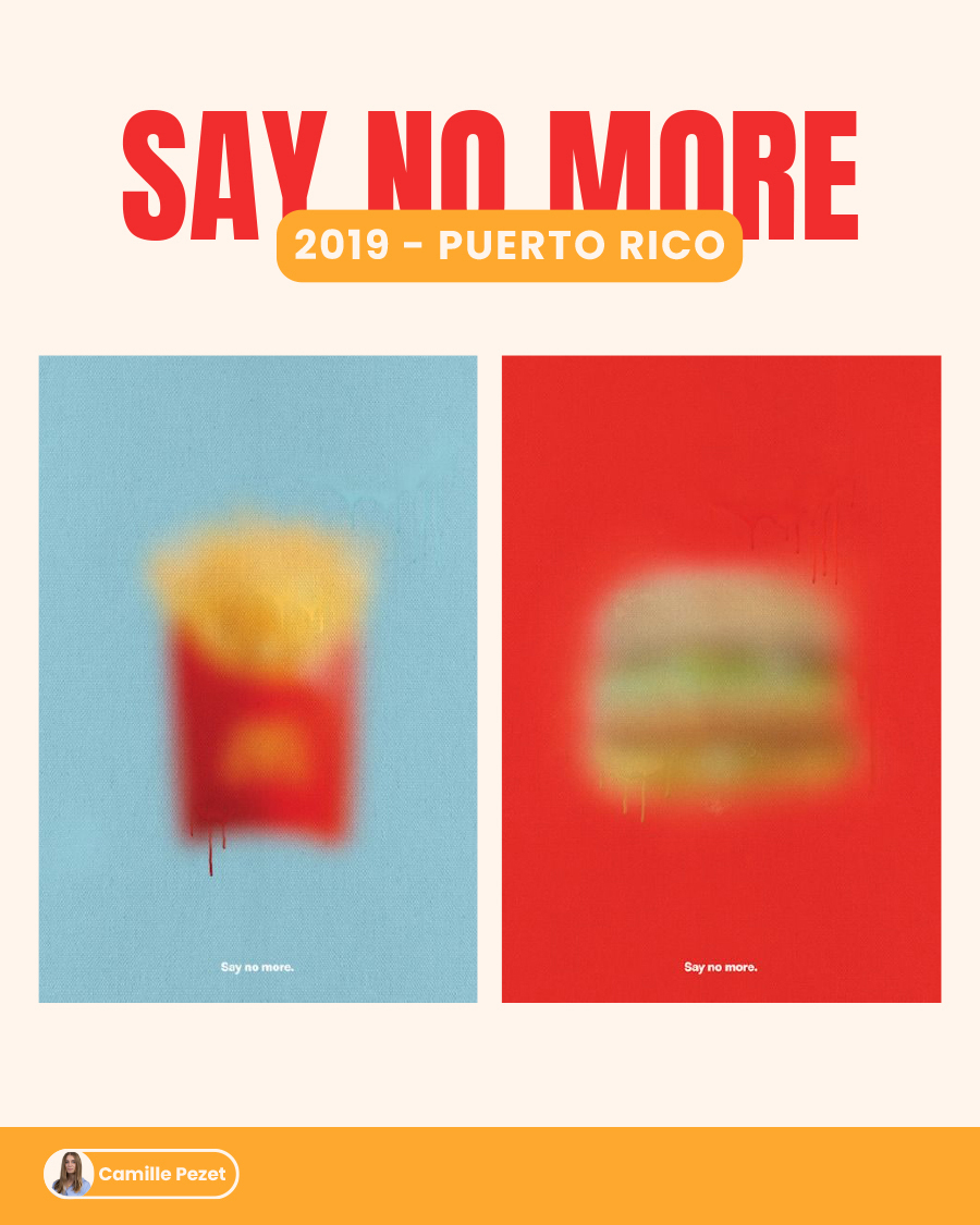 McDonald’s Say No More campaign from Puerto Rico using blurred visuals of fries and burger without a logo