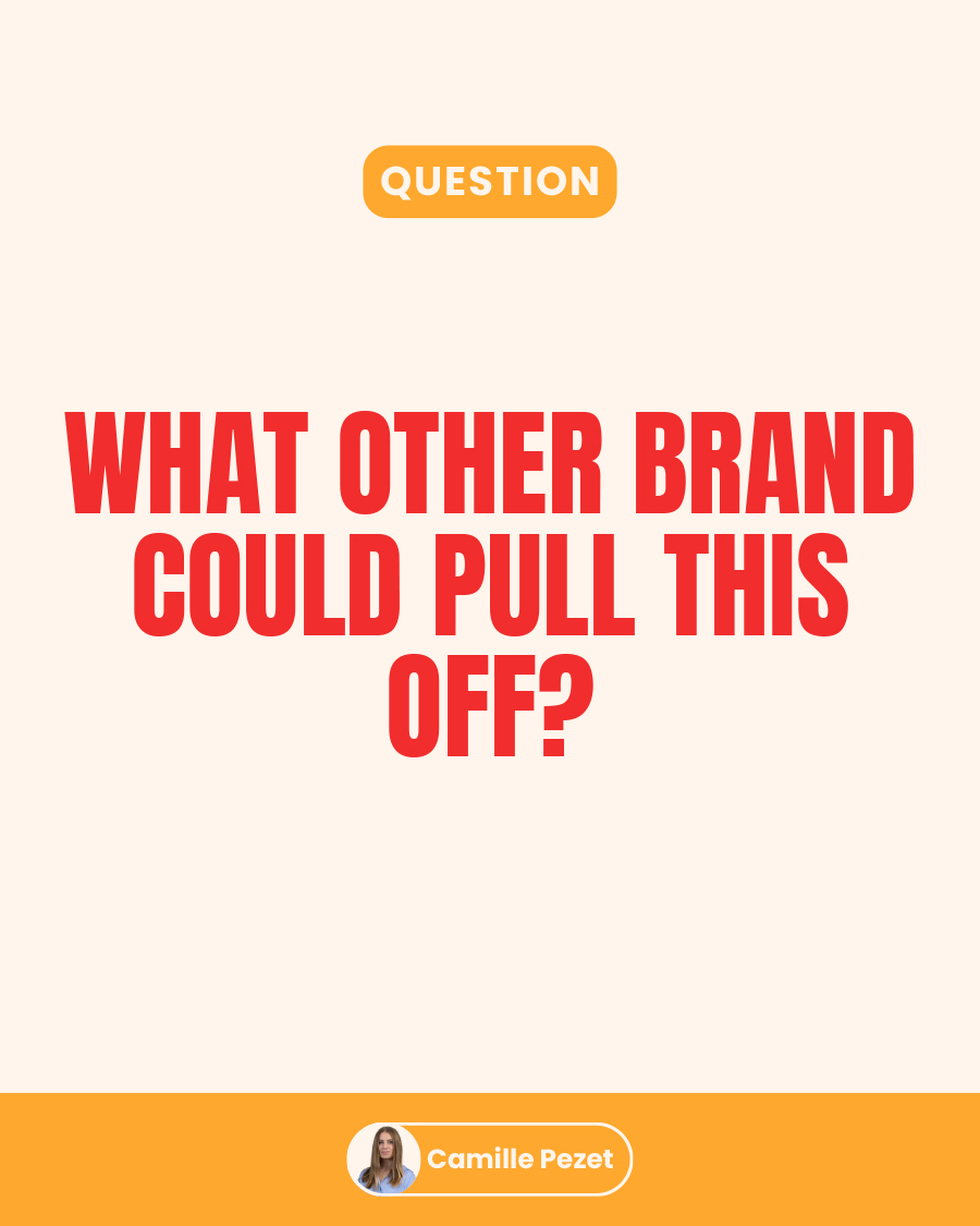 Question slide asking what other brand could run a logo-free campaign successfully