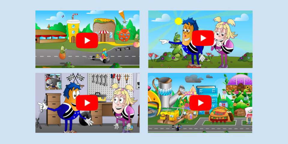 Beantown Pals animated series – scenes featuring Bucky, Betty, and the colorful city world