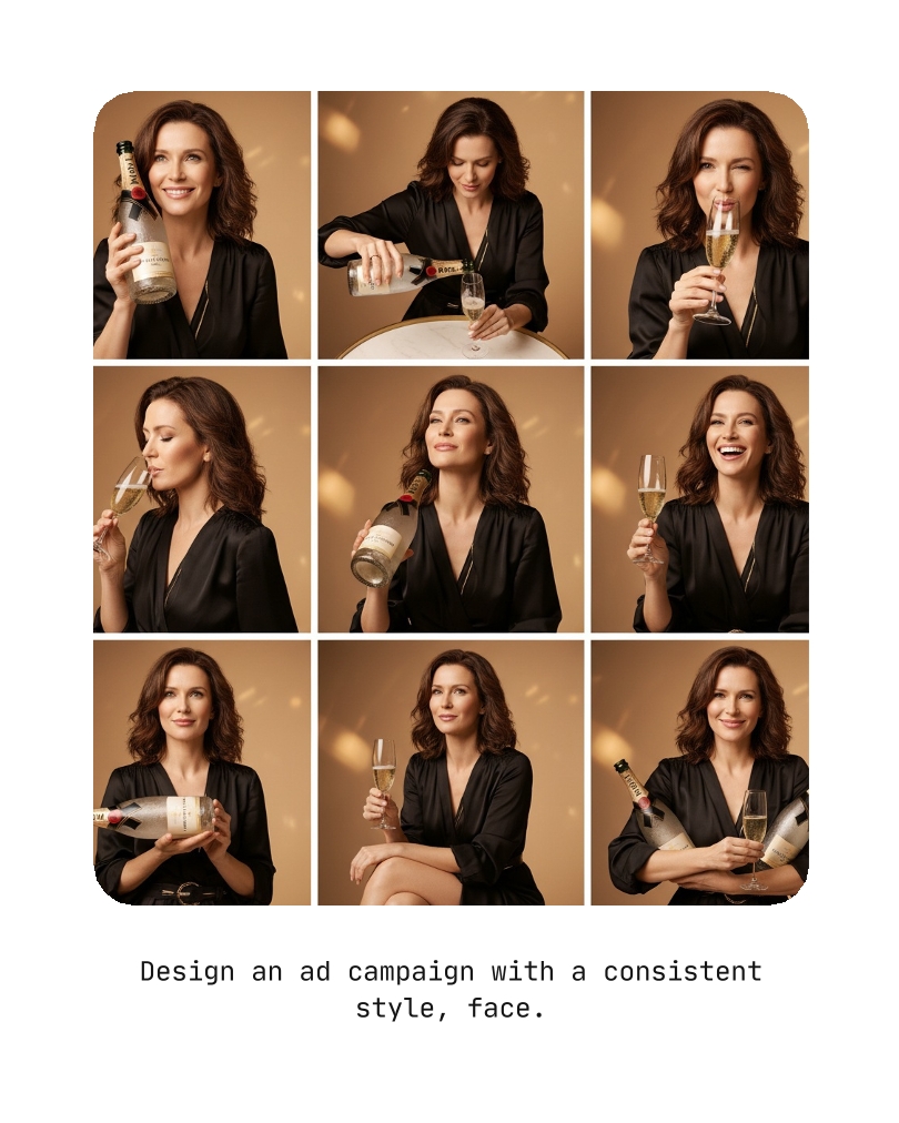 Design Ad Campaigns with Nano Banana AI AI-generated ad campaign visuals with a consistent style and brand identity