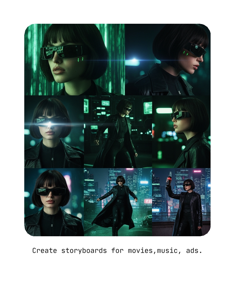 Create Storyboards with Nano Banana AI AI-generated storyboard visuals for films, music videos, and ad campaigns