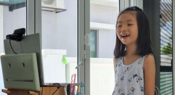 Young child participating in an engaging online learning session supported by personalized, AI-enhanced teaching tools.