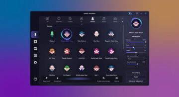 EaseUS VoiceWave dashboard showing multiple human voice presets and customization controls used for Roblox voice changing.