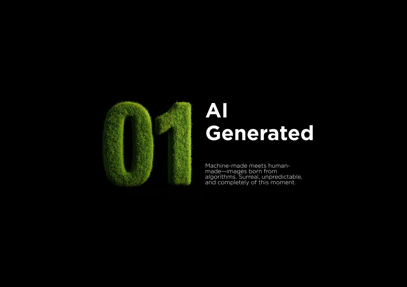 AI-generated design example with surreal composition and unexpected visual textures