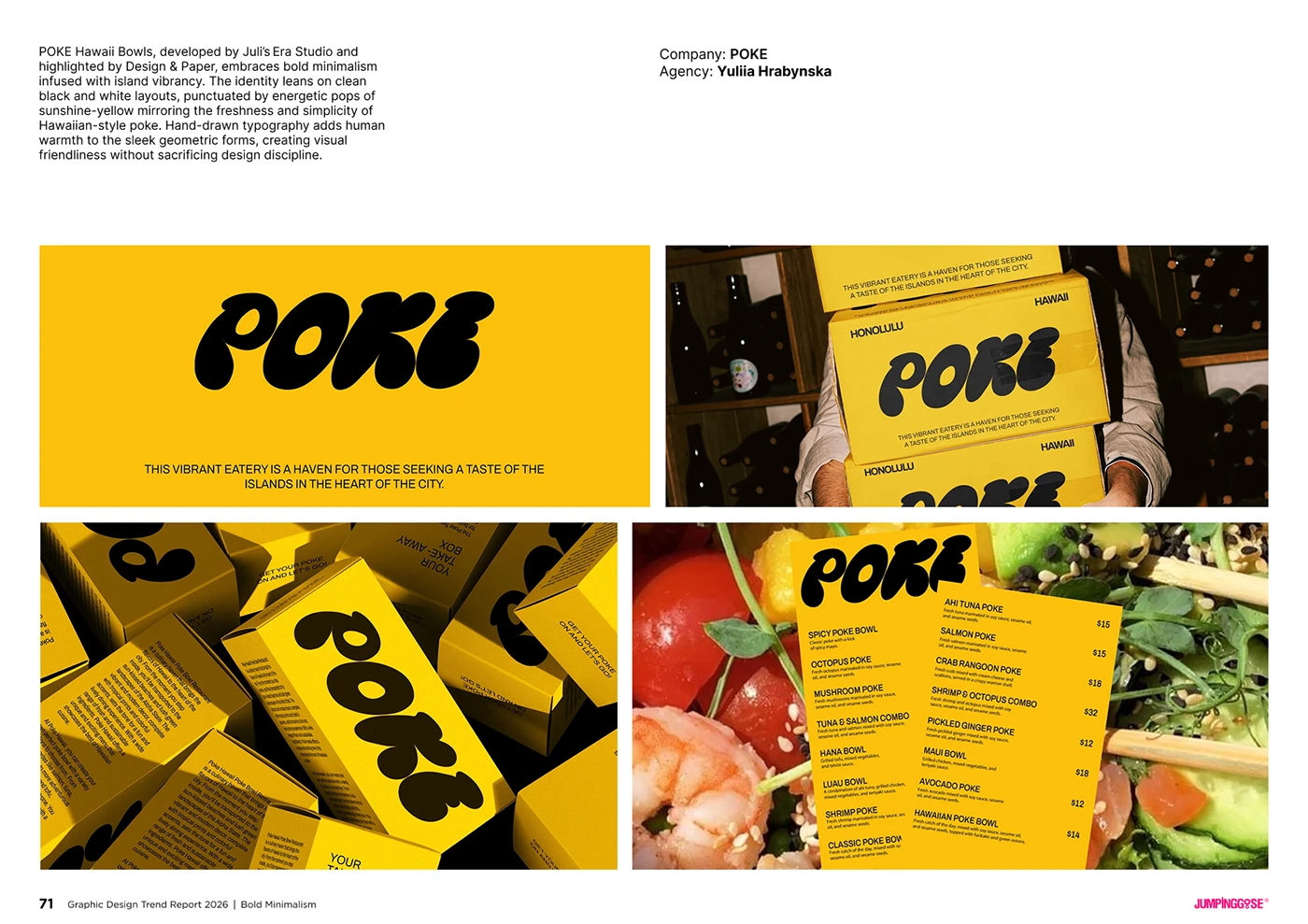 Bold minimal graphic system using limited elements and striking composition