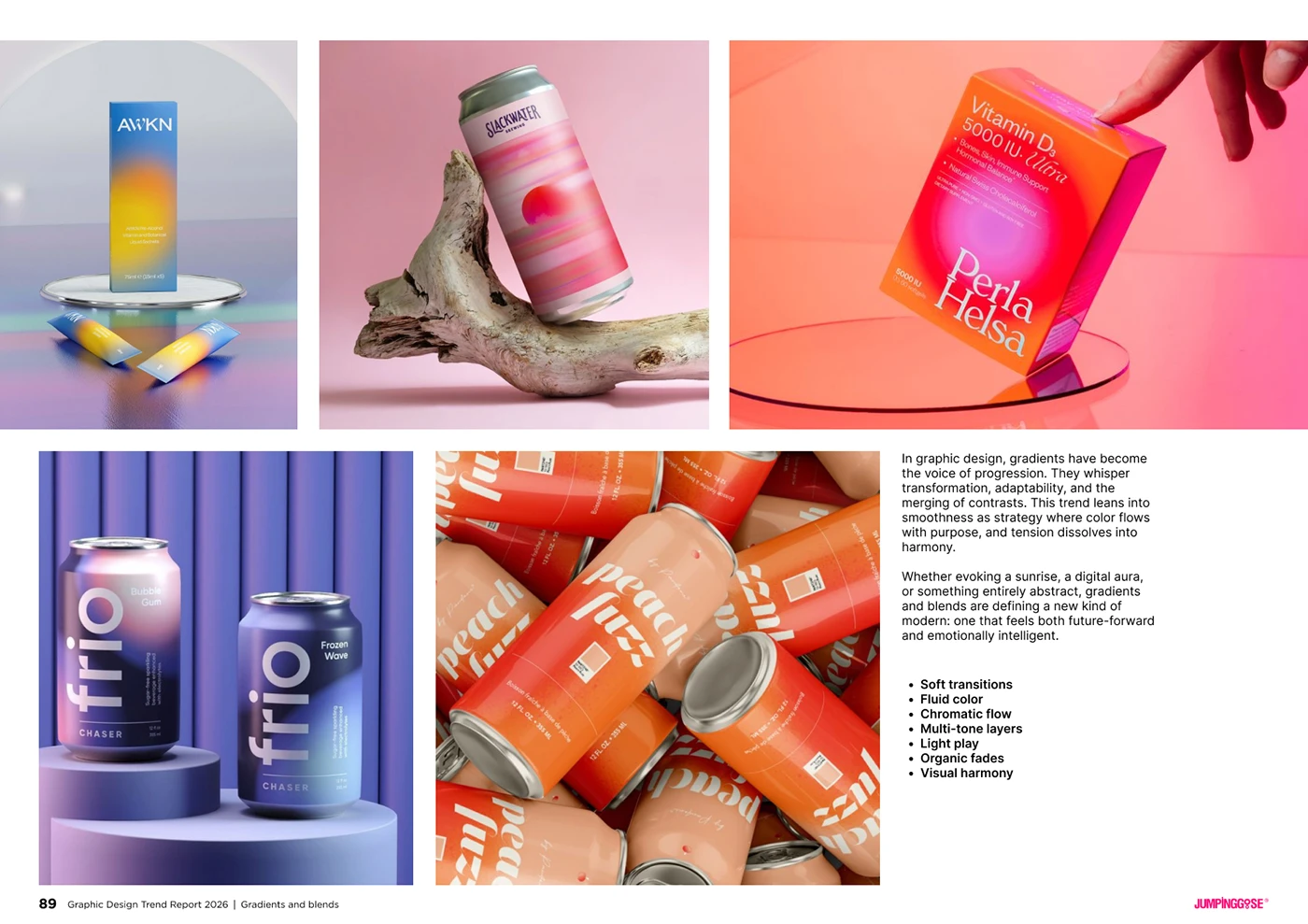 Abstract gradient composition featuring chromatic blends and fluid color shifts