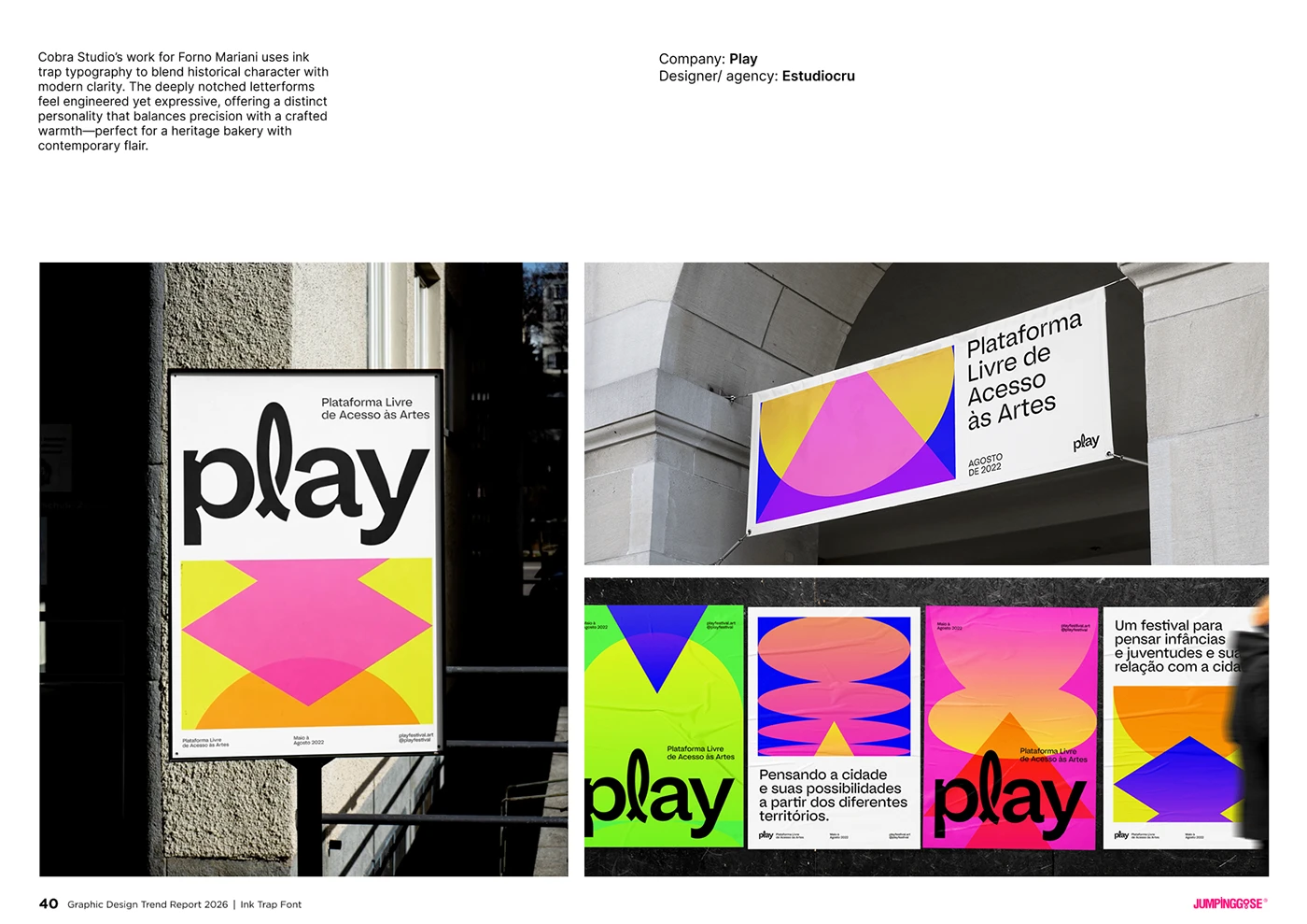 Ink trap type design applied to branding with engineered yet expressive letterforms