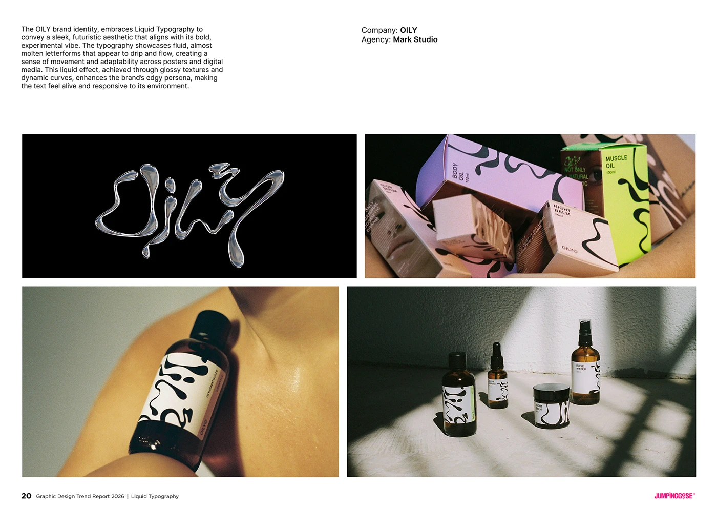 Display typography experiment using liquid shapes and soft transitions