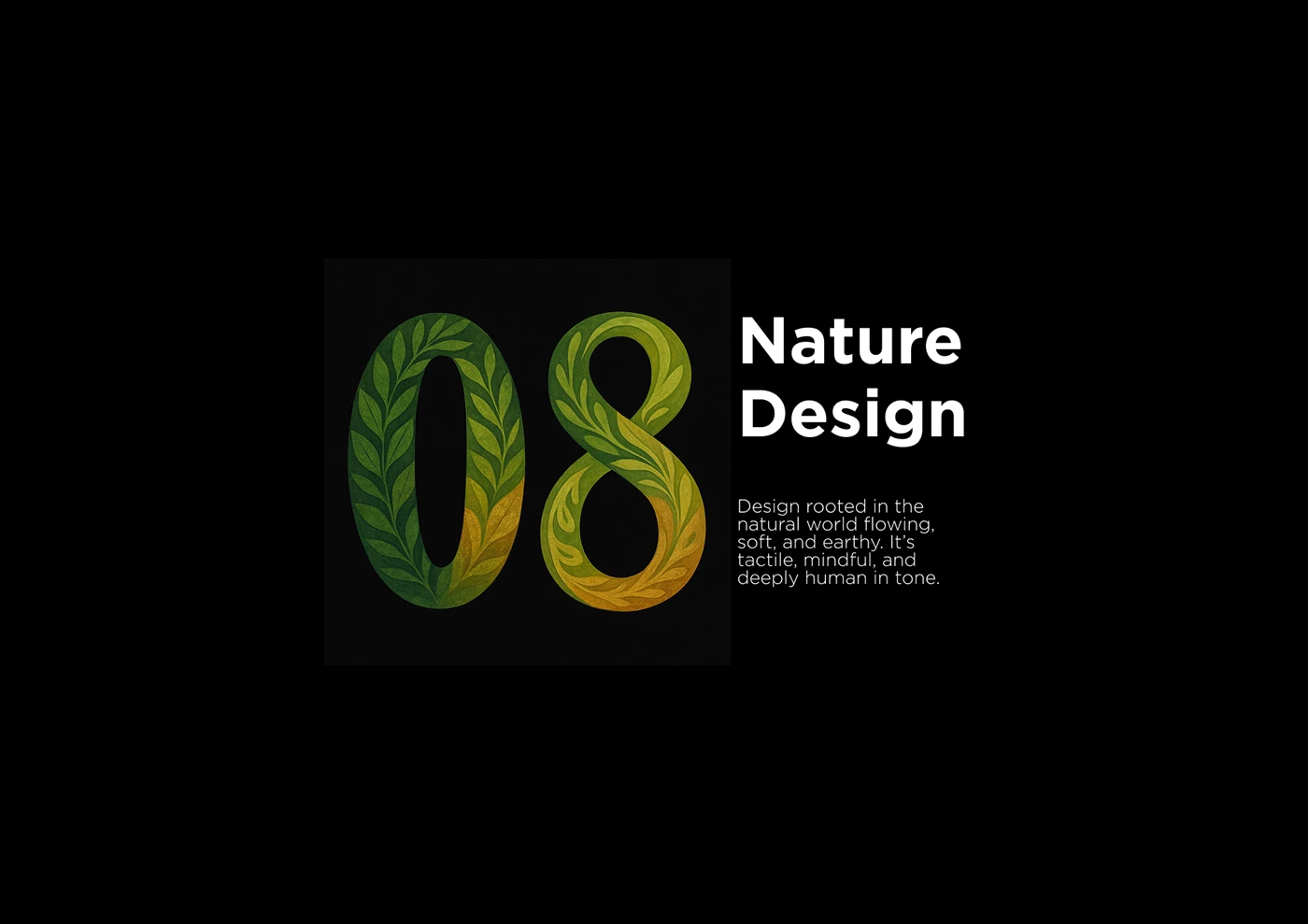 Nature-inspired graphic design using organic shapes, earthy colors, and tactile textures