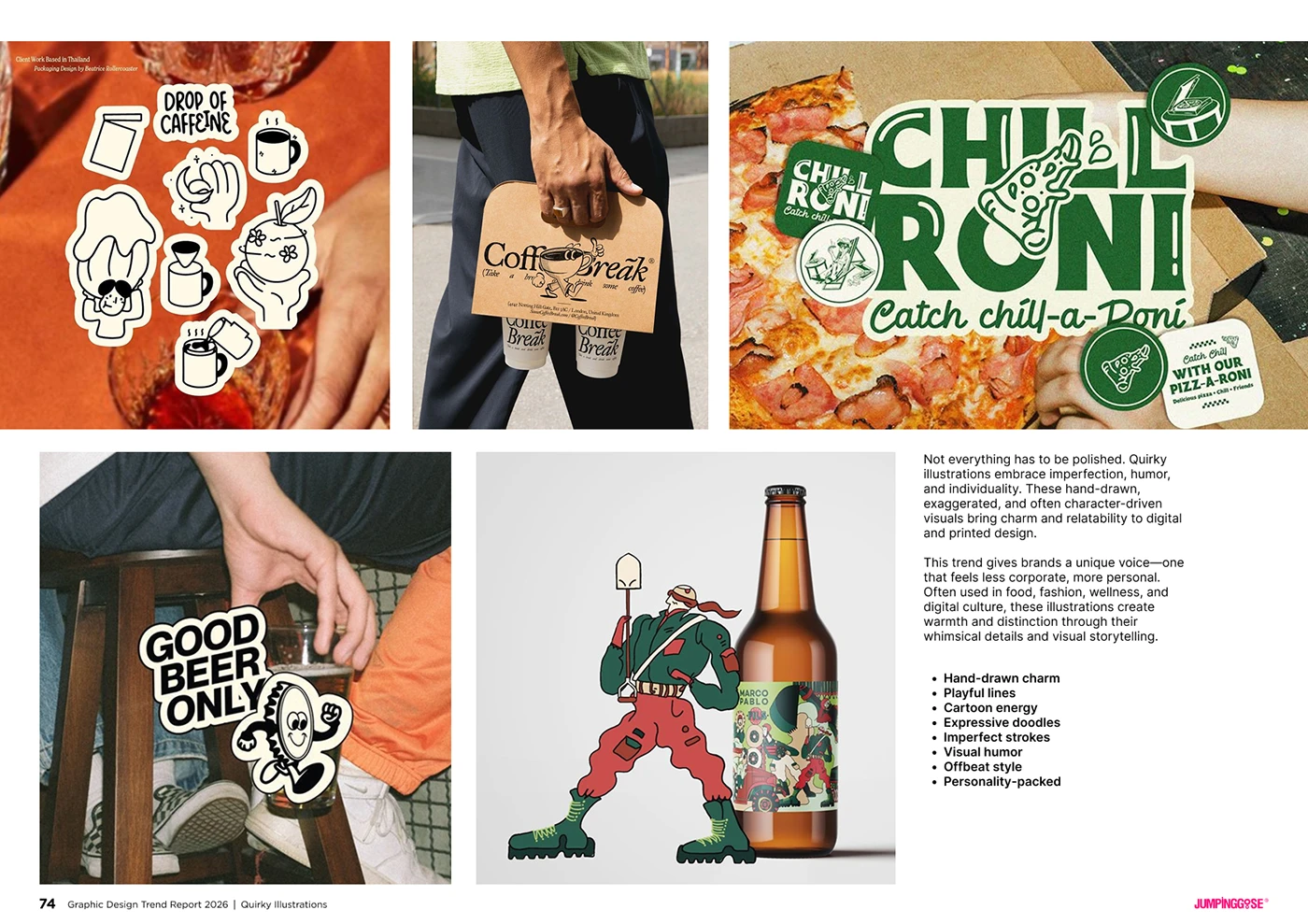 Playful illustration design embracing imperfection and character-driven visuals