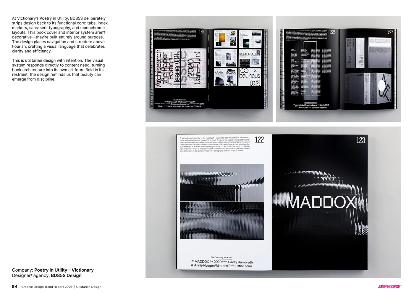 Minimal utilitarian layout prioritising legibility, structure, and information flow