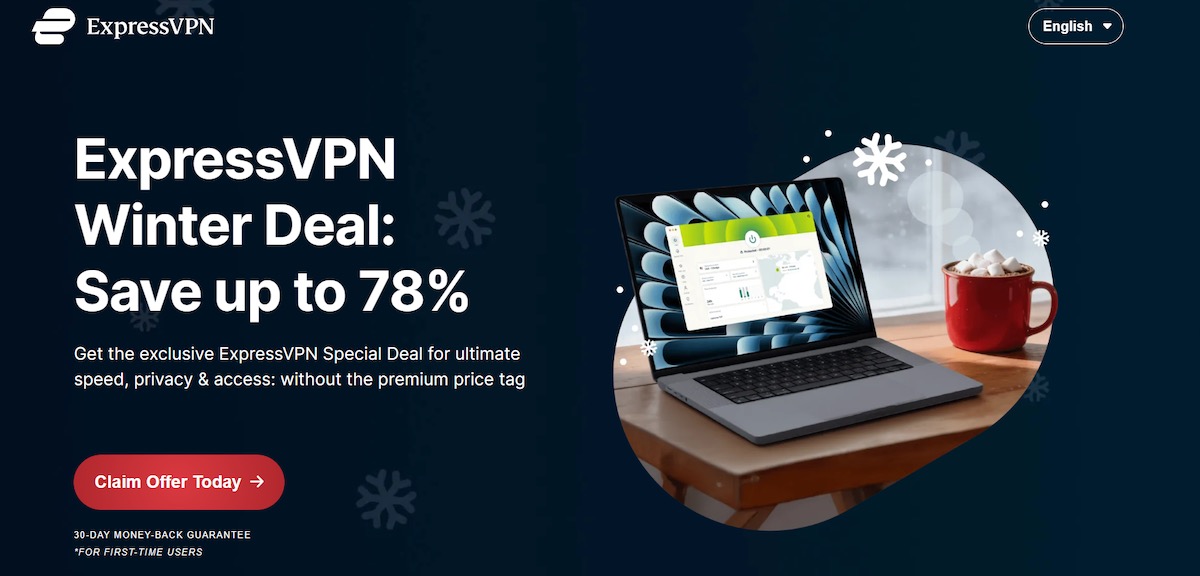 ExpressVPN app interface on laptop showing secure VPN connection for designers