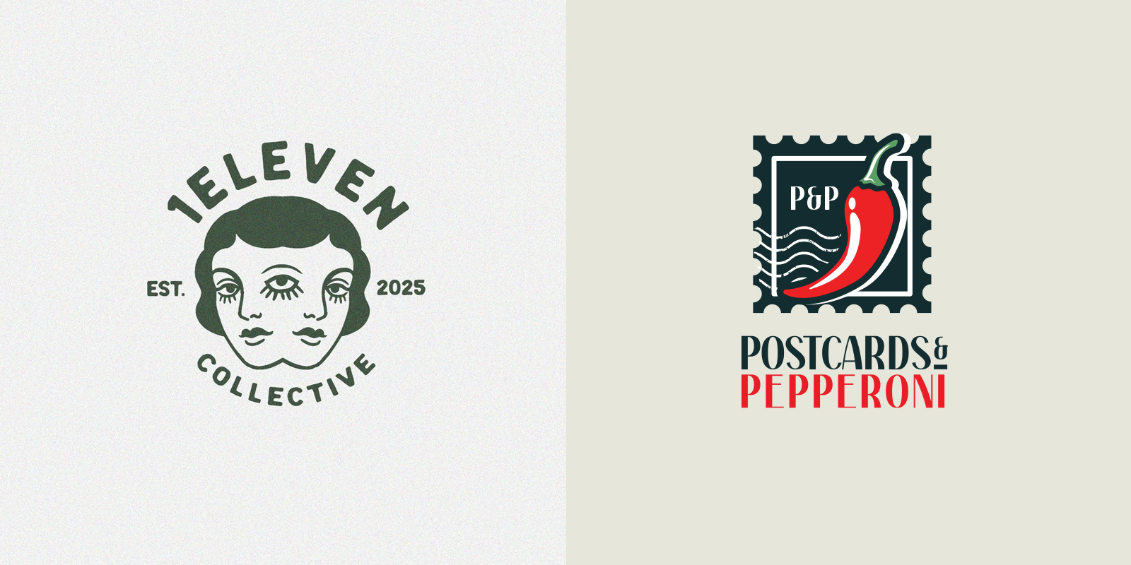 Vintage stamp style logo design with badge layout and classic typography