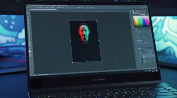 Photo editing on a Windows laptop using professional photo editing software