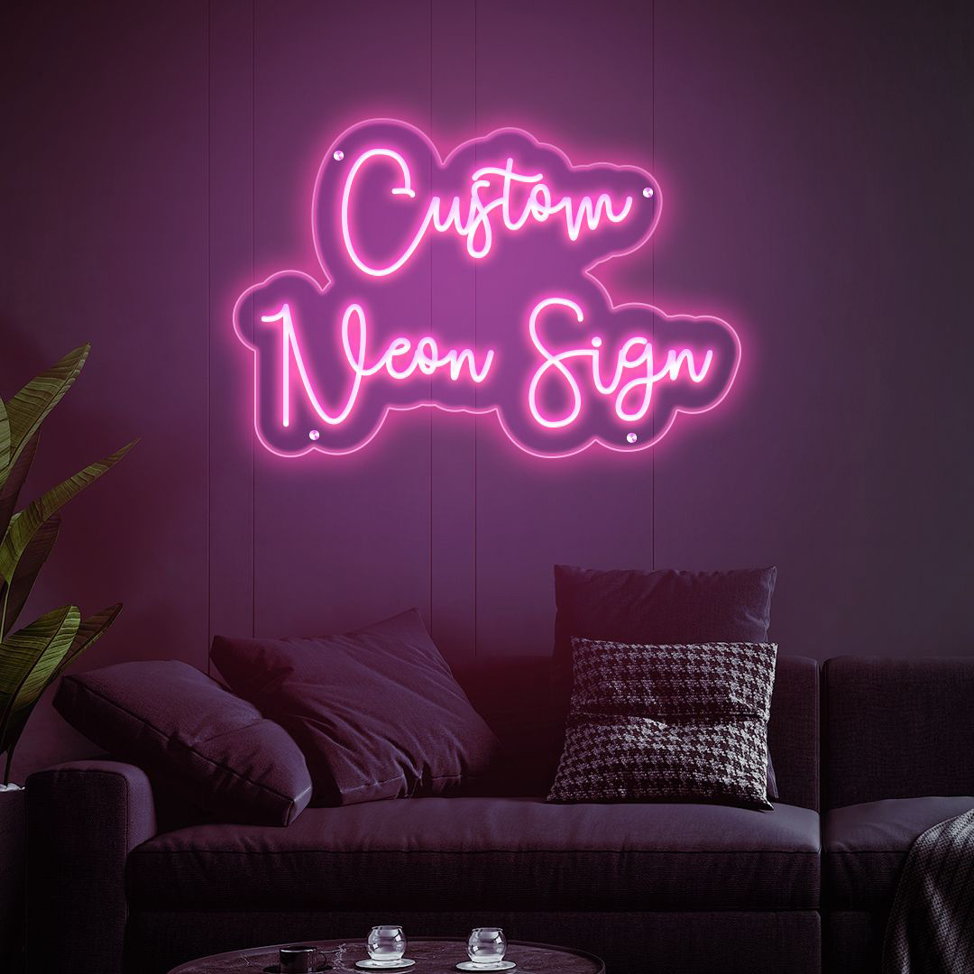 Custom Neon Signs for Home Decor Custom neon business logo sign glowing in a modern interior