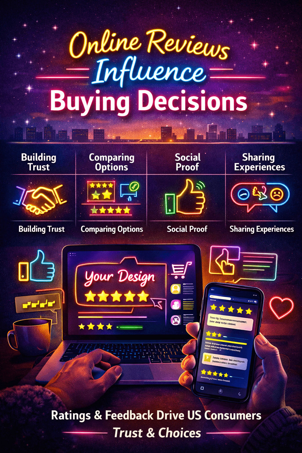 How Online Reviews Influence Custom Neon Sign Buyers Online reviews influencing buyers choosing custom neon signs