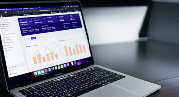 Marketing analytics dashboard tracking campaign performance on a laptop
