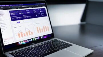 Marketing analytics dashboard tracking campaign performance on a laptop