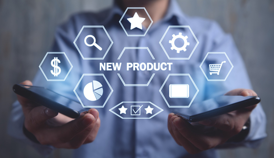 UX UI design strategy for digital product development with interface icons