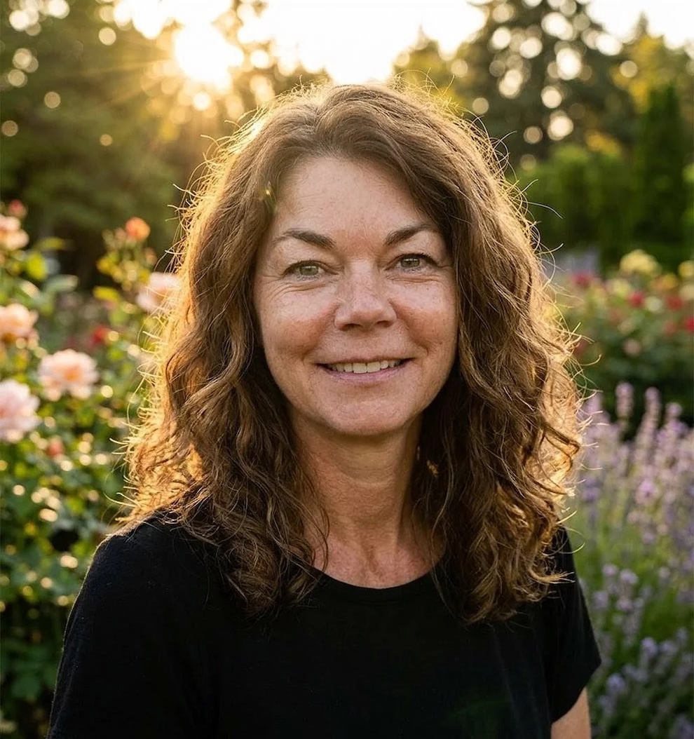 Realistic restored portrait of a woman in an outdoor setting with natural lighting