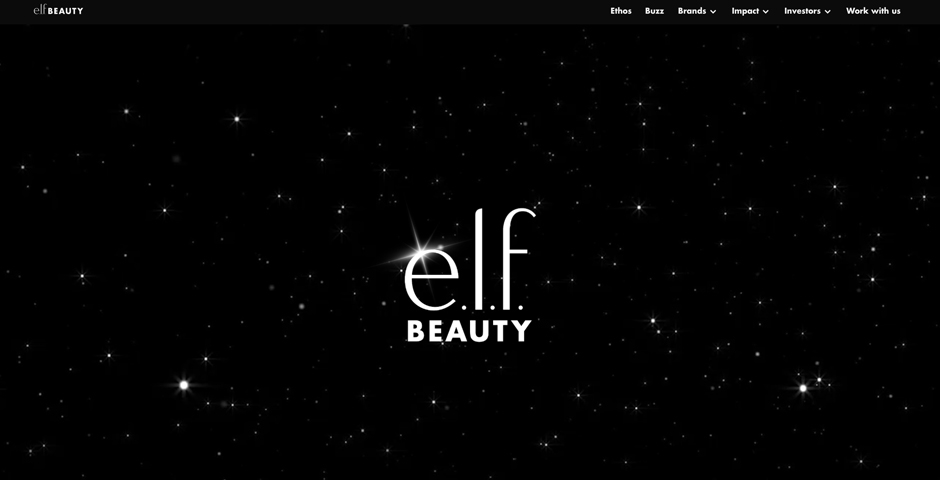e.l.f. Beauty corporate website modern design example