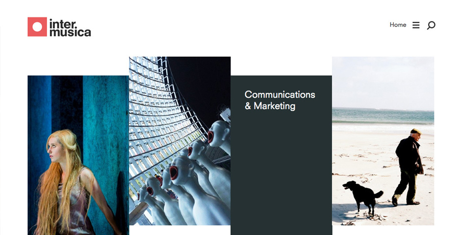 Intermusica corporate website design Webby Award winner