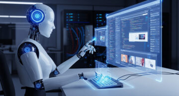 ai website builder creating a website layout on screen