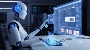 ai website builder creating a website layout on screen