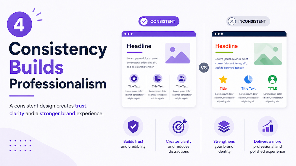 consistent vs inconsistent presentation design comparison