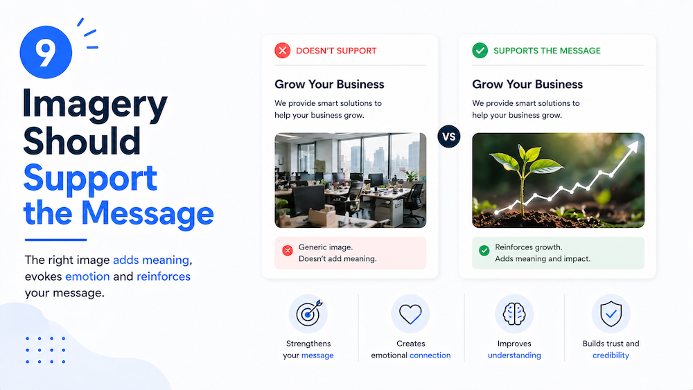 effective vs ineffective imagery in presentation slides