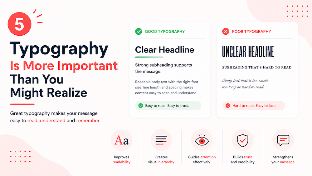 good vs poor typography in presentation slides