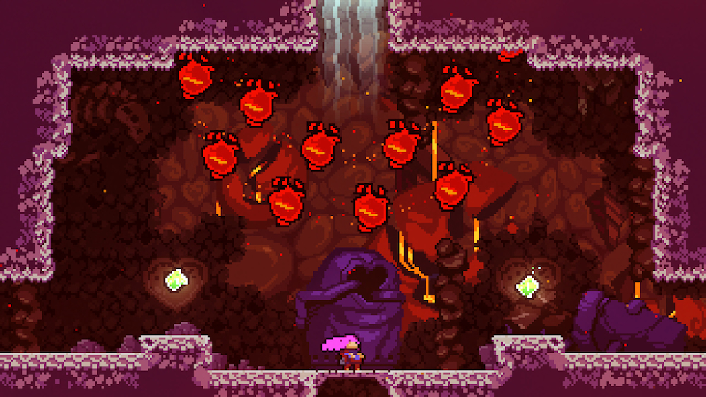 Pixel Art in Celeste Celeste pixel art gameplay featuring Madeline